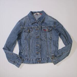 Y2K Lee Cooper Denim Cotton Button Up Jacket With Logo On The Back Size M